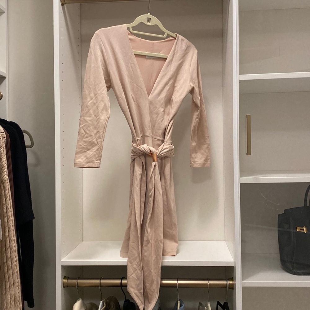 Nude wrap dress